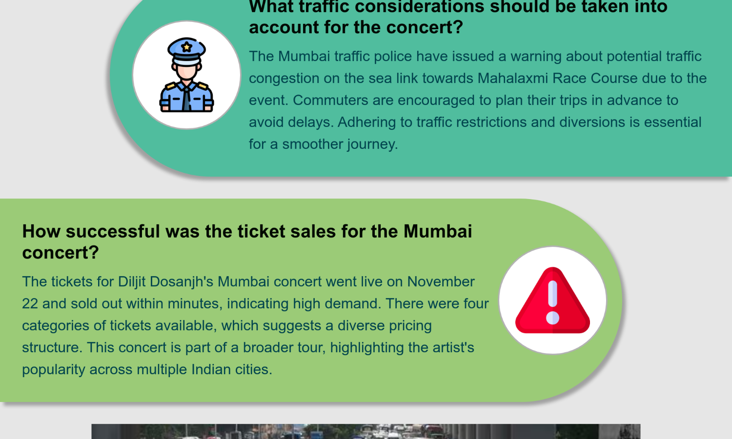 Mumbai traffic police issues advisory for Dil-Luminati