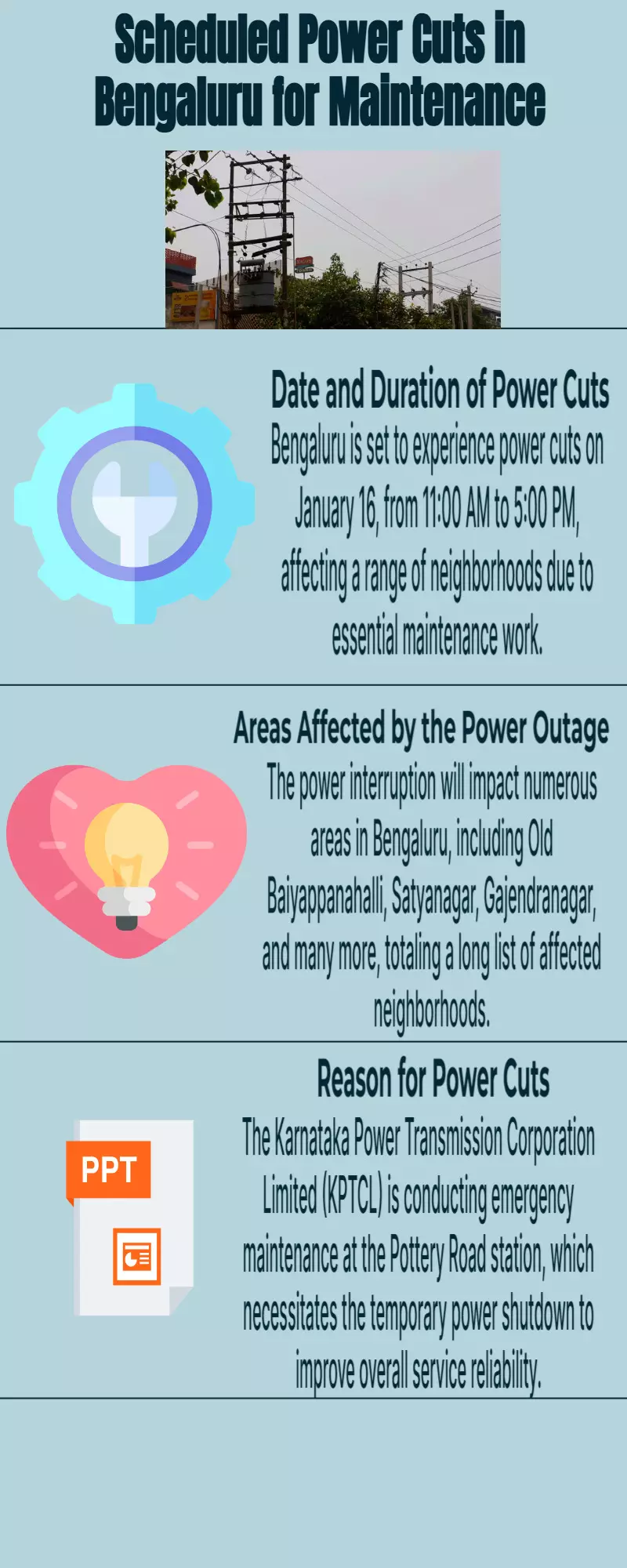 Bengaluru power cuts scheduled for January 16 due to maintenance work; Check areas, timings