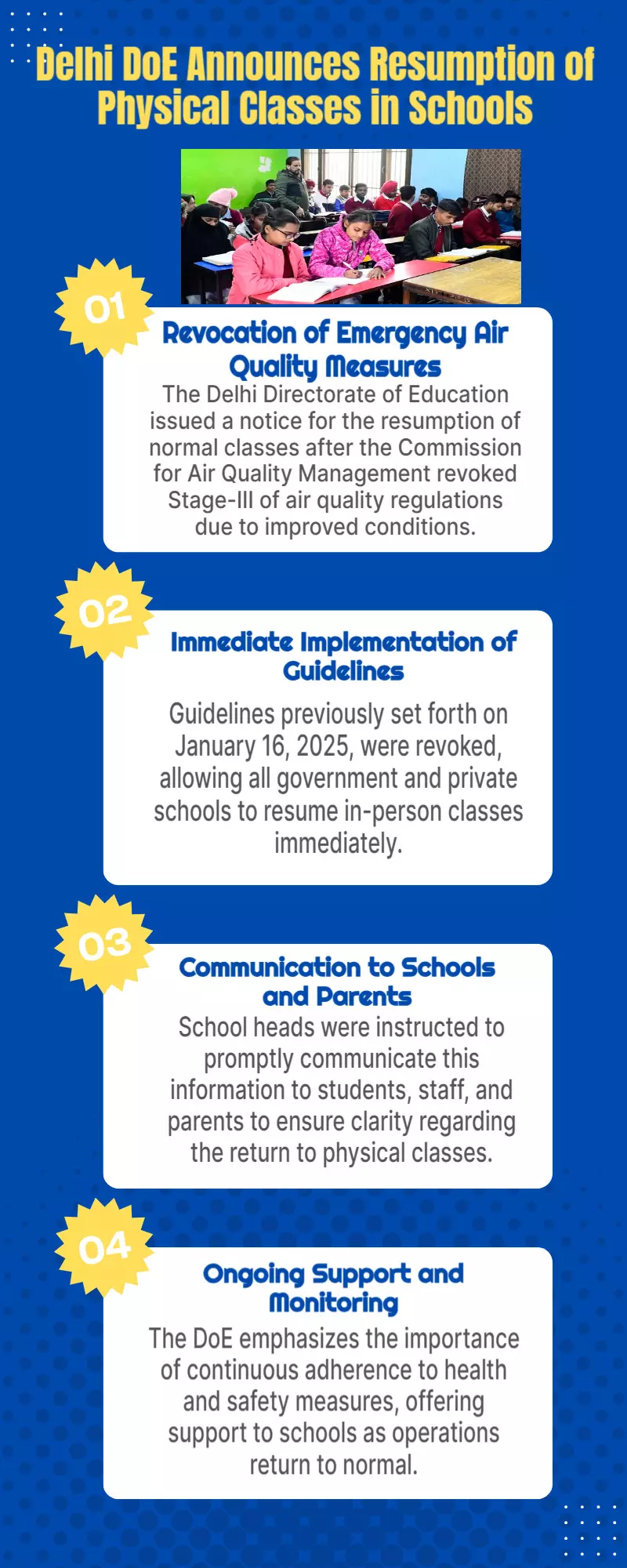 Delhi DoE issues notice regarding the resumption of normal classes in schools, details here