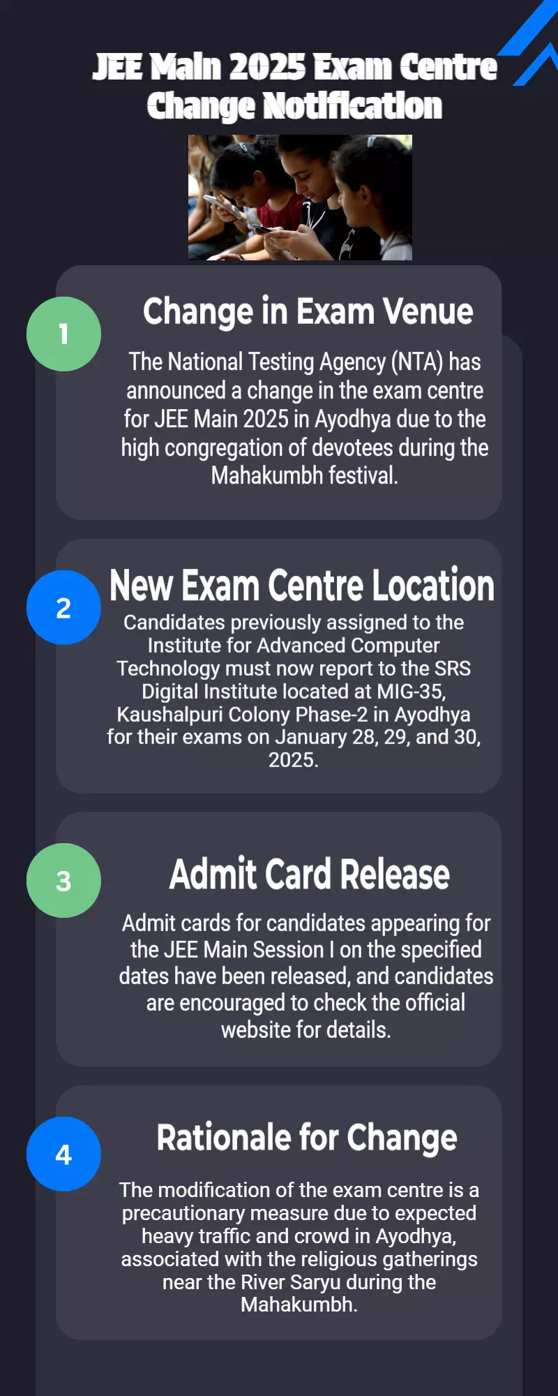 JEE Main 2025: NTA shares important update on exam centre change, details here