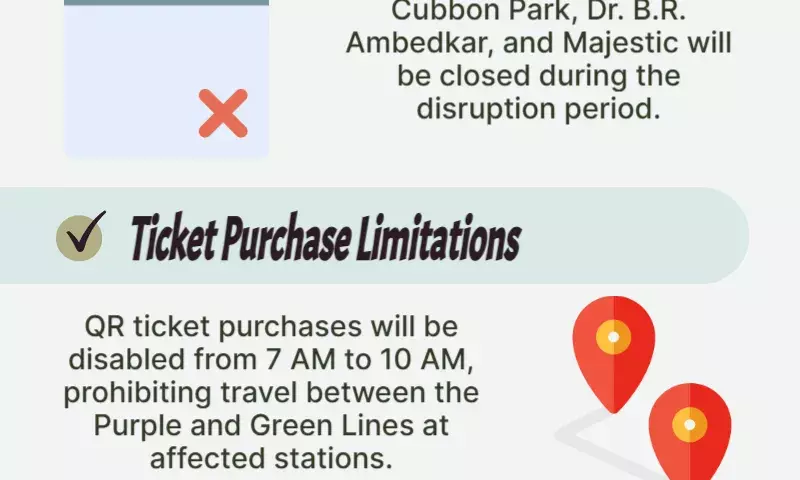 On Sunday, there will be some disruptions to Bengaluru Metros Purple Line. Specifics