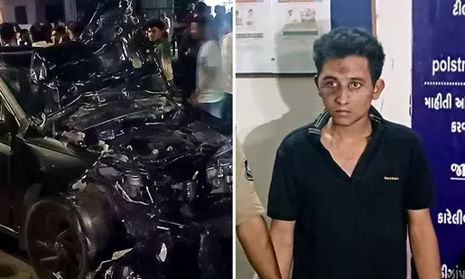 Minutes before the tragedy, the culprit in the Vadodara vehicle disaster was observed drinking from a bottle.