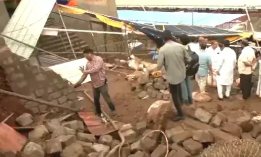 Seven people are murdered when a wall collapses at a temple in Simhachalam, Andhra Pradesh