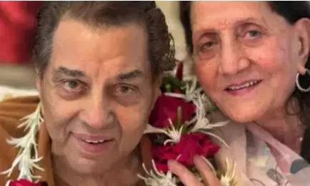 Dharmendra And His First Wife Prakash Kaur In A Rare Pic. Courtesy, Bobby Deol