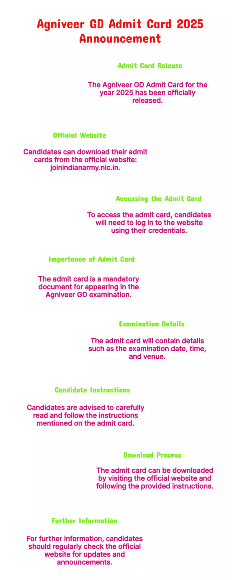 Agniveer GD Admit Card 2025 Released at joinindianarmy.nic.in Agniveer GD Admit Card 2025 Released at joinindianarmy.nic.in