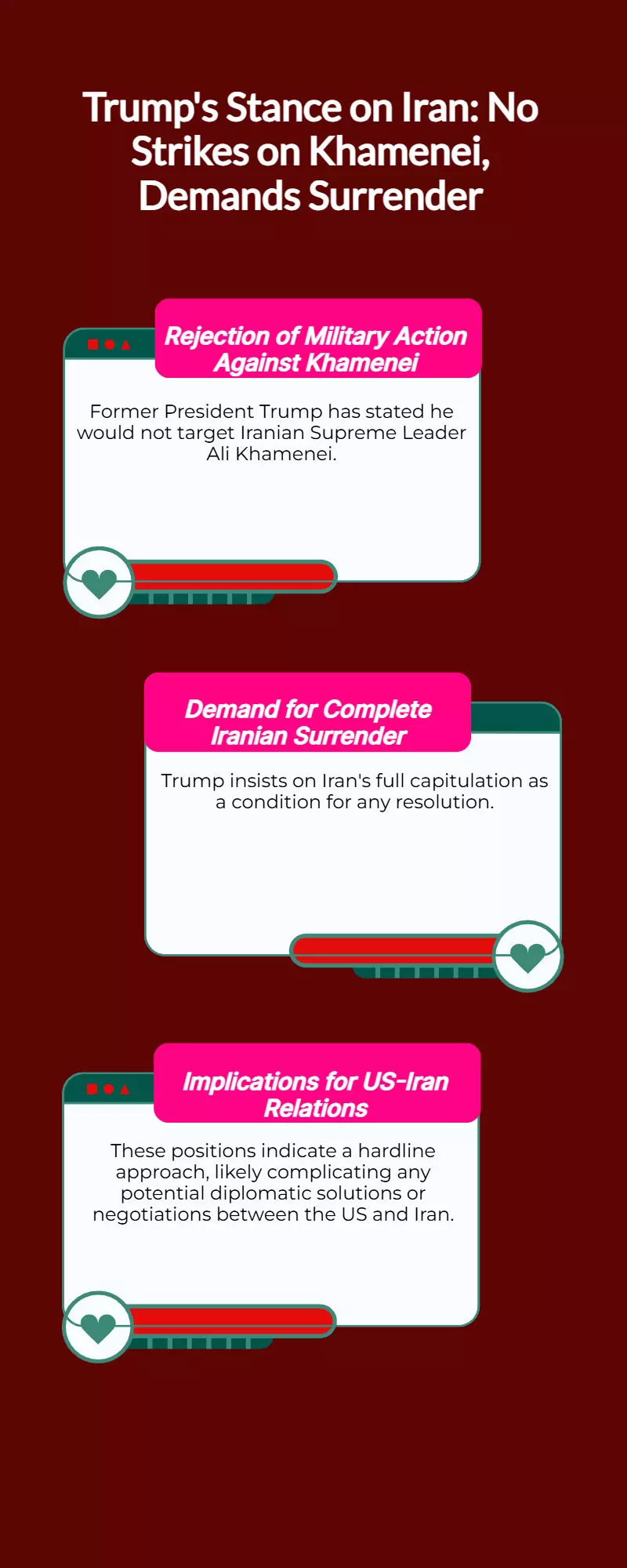 Trump rules out striking Khamenei, demands Irans full surrender Trump rules out striking Khamenei, demands Irans full surrender