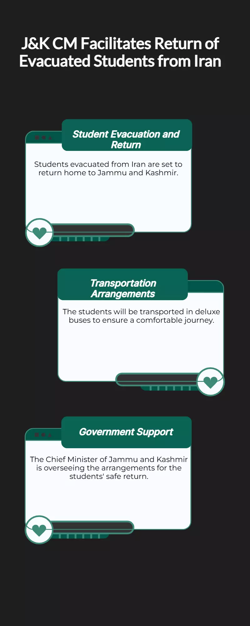 J&K CM: Evacuated Students from Iran to Return Home in Deluxe Buses J&K CM: Evacuated Students from Iran to Return Home in Deluxe Buses