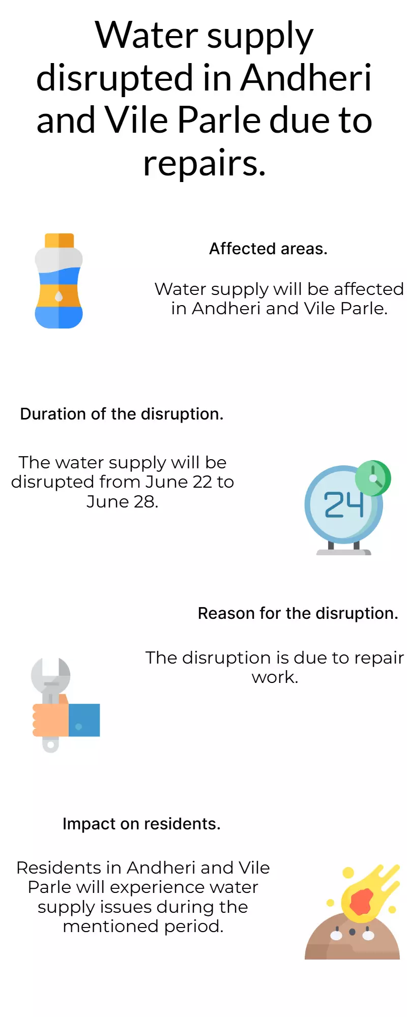 Water Supply Hit in Andheri, Vile Parle from June 22-28 Due to Repairs Water Supply Hit in Andheri, Vile Parle from June 22-28 Due to Repairs