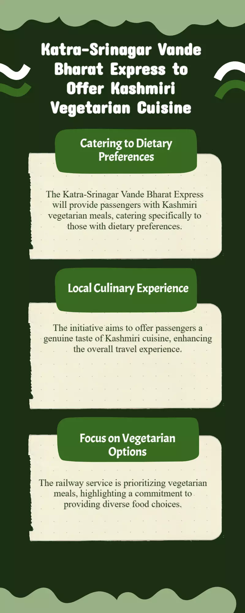 Katra-Srinagar Vande Bharat to serve Kashmiri vegetarian meals Katra-Srinagar Vande Bharat to serve Kashmiri vegetarian meals