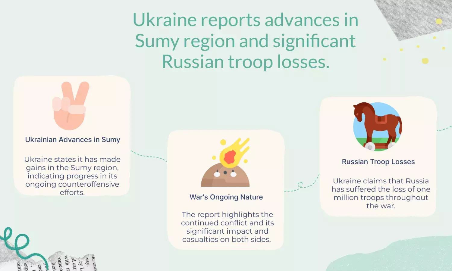 Ukraine claims gains in Sumy; says Russia has lost 1 million troops in war