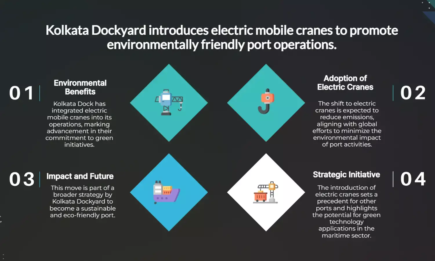 Kolkata Dock debuts electric mobile cranes in green port push