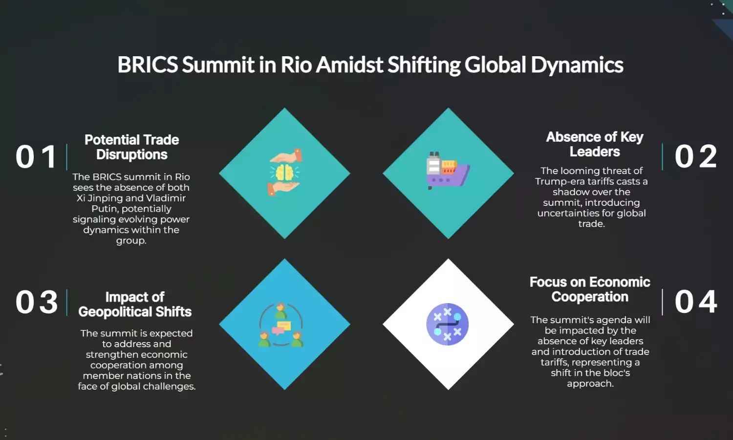 BRICS meets in Rio as Xi, Putin skip, Trump tariffs loom