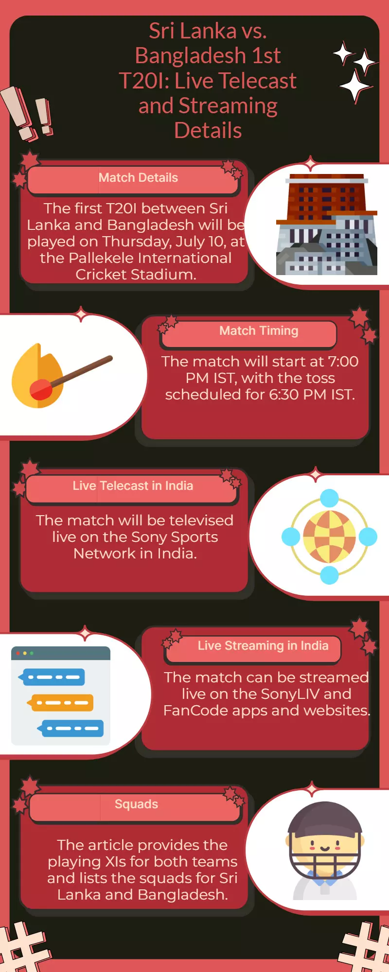 SL vs BAN 1st T20I: Where to Watch Live Telecast and Streaming Online