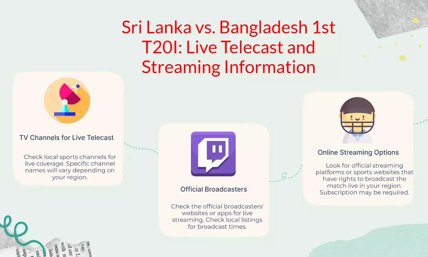 SL vs BAN 1st T20I: Where to Watch Live Telecast and Streaming Online