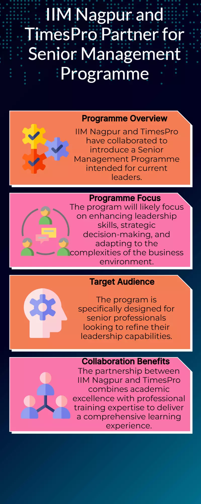 IIM Nagpur & TimesPro launch Senior Management Programme for leaders. IIM Nagpur & TimesPro launch Senior Management Programme for leaders.