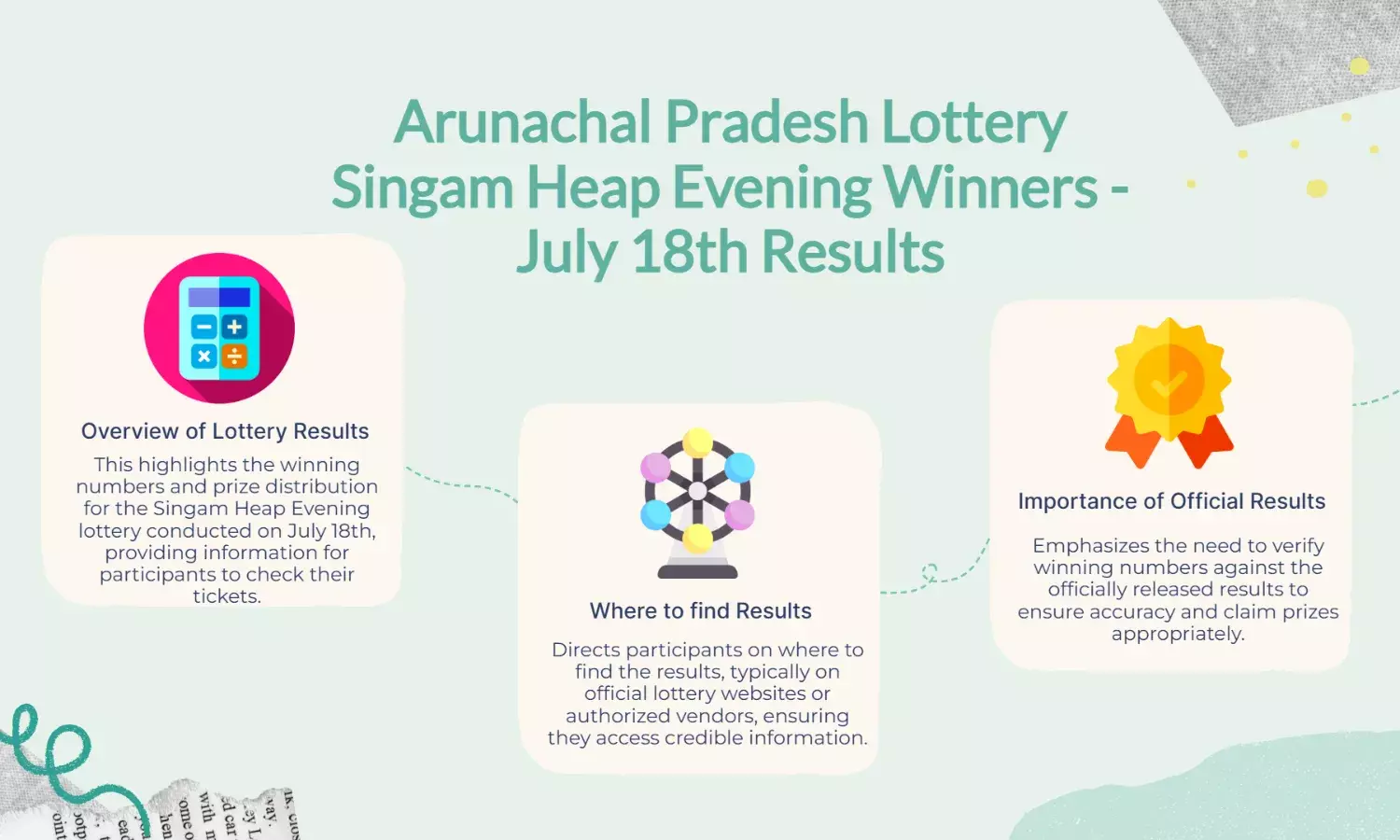 Arunachal Pradesh Lottery Singam Heap Evening Winners 18 July