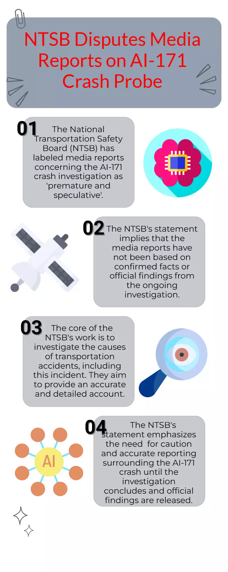 NTSB calls media reports on AI-171 crash probe premature, speculative.