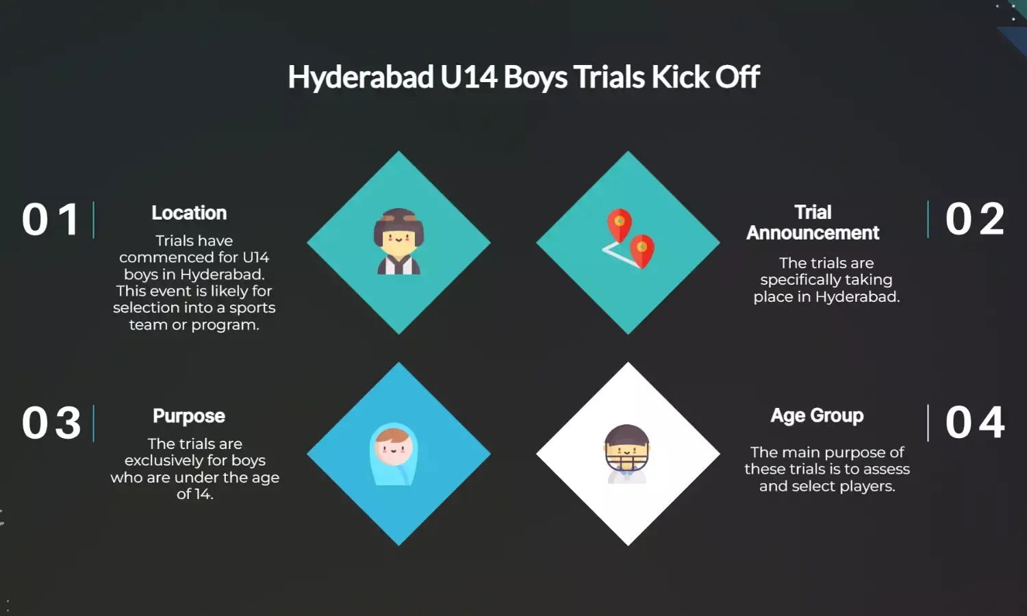 Trials begin for U14 boys in Hyderabad