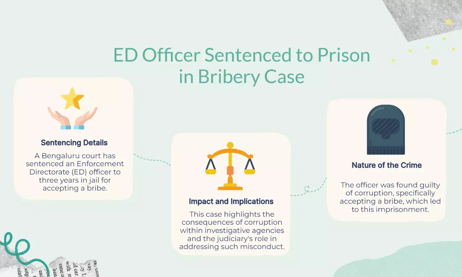 Bengaluru court jails ED officer for 3 years in bribery case