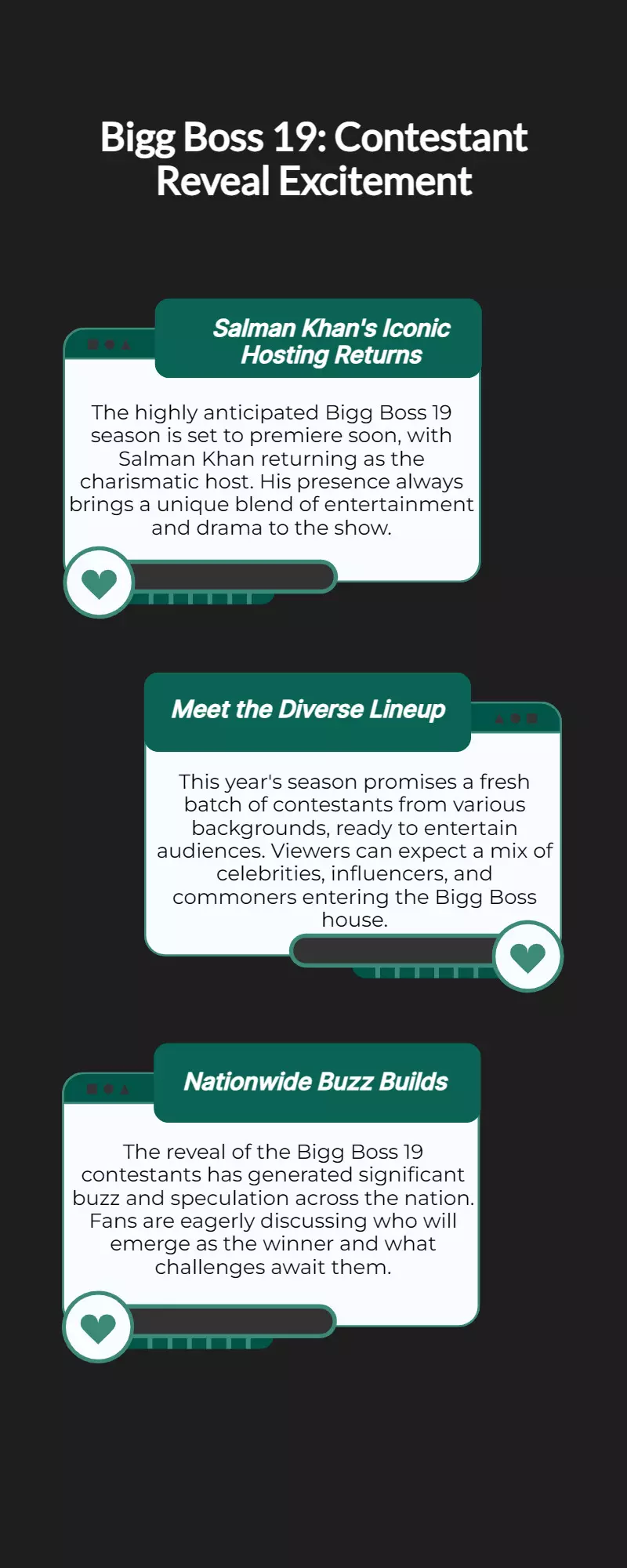 Bigg Boss 19: Salman Khan’s show reveals contestants Bigg Boss 19: Salman Khan’s show reveals contestants