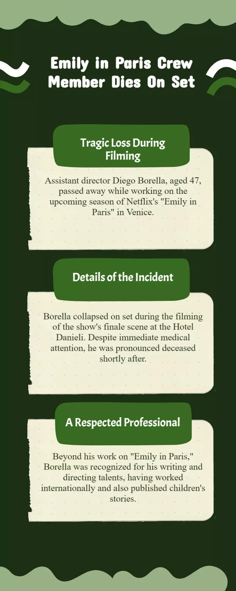 Emily in Paris AD Diego Borella dies at 47 Emily in Paris AD Diego Borella dies at 47