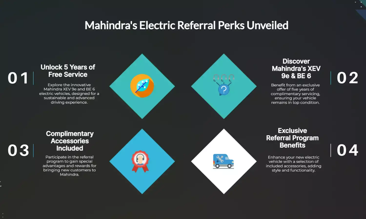 Mahindra XEV 9e & BE 6 Referral: 5 Years Free Service, Accessories