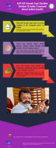 BJP MP Suresh Gopi Clarifies "Mother Of India" Comment About Indira Gandhi