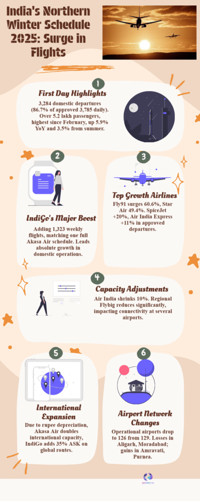 Winter Flights Boom: India’s New Schedule Lifts Connectivity But Grounds Smaller Carriers 6 Flights