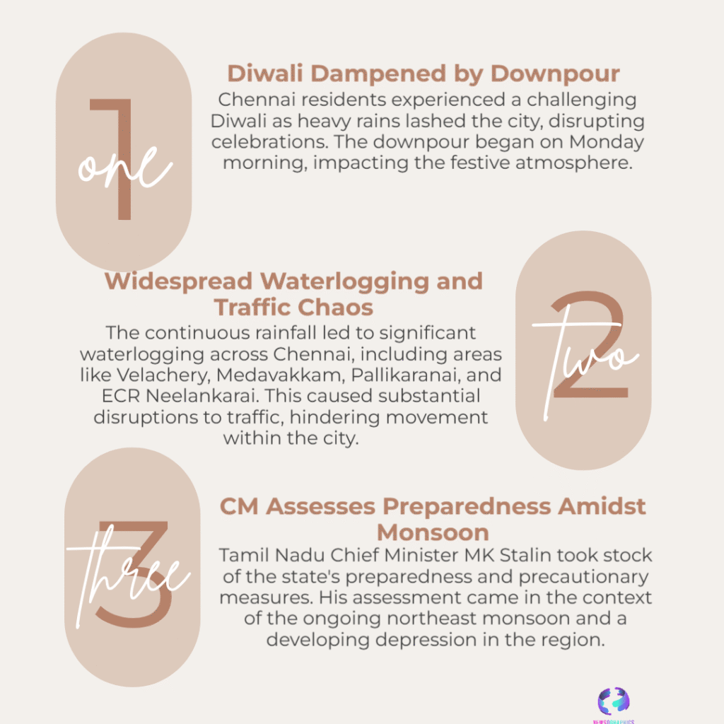 Heavy Rains Lash Chennai on Diwali 2025 — Waterlogging, Airport Disruption & MK Stalin’s Readiness