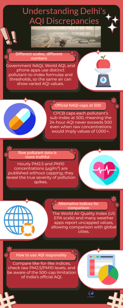 Why Delhi’s AQI Numbers Look Different — Explained (2025) 6 Understanding Delhis AQI Discrepancies