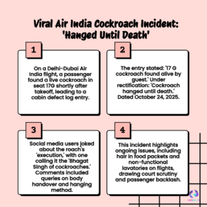 Hilarious Viral Incident: Air India Cabin Log Records Cockroach ‘Martyrdom’ — Netizens React