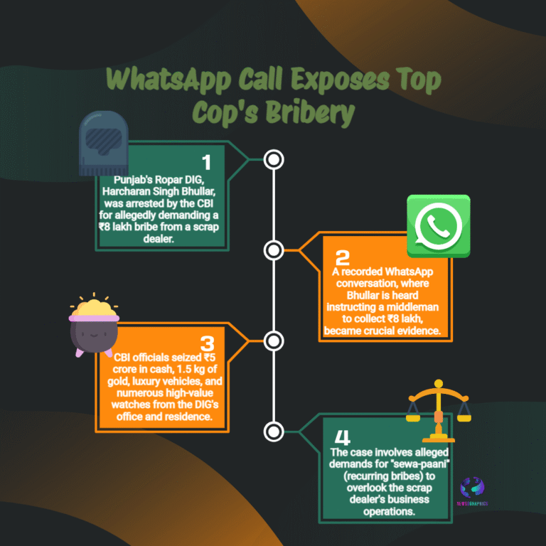 WhatsApp call exposes Ropar DIG Harcharan Bhullar bribery — CBI arrest, Rs 5 crore seized