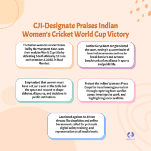 CJI-Designate Hails India’s World Cup Queens: “Women Continue to Break Barriers
