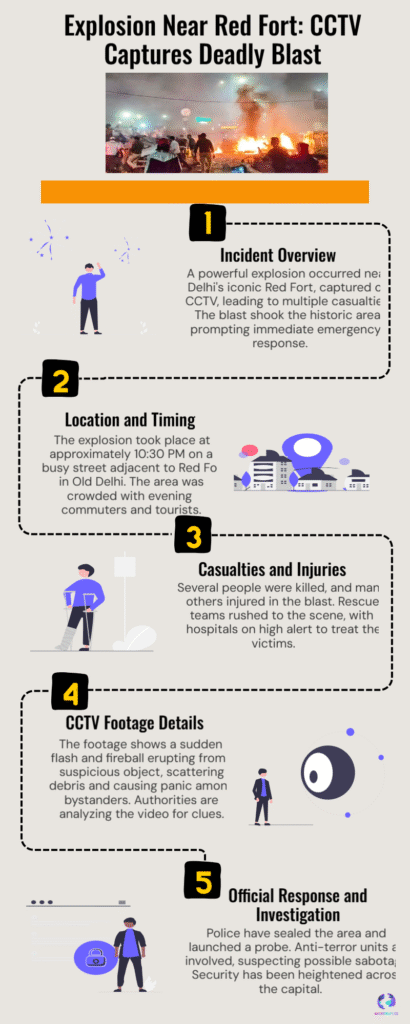 Shocking CCTV Footage Captures Moment Car Explosion Killed 13 Near Red Fort; Probe Intensifies 6 CCTV