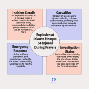 Jakarta Tragedy: Mosque Explosion During Friday Prayers Injures 54, Heroes Rush to Rescue Victims