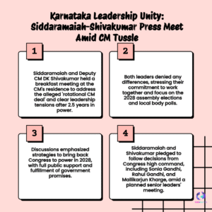 Full Stop? Siddaramaiah & Shivakumar Publicly Deny CM Tussle, Pledge Unity for 2028