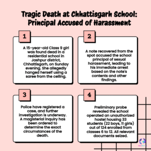 Principal Arrested After Class 9 Girl Dies by Suicide in Chhattisgarh Jashpur Hostel | POCSO Case Highlights School Safety Crisis