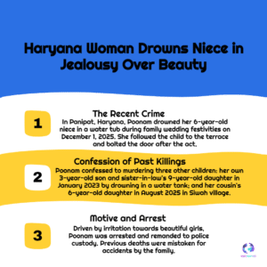 Shocking Jealousy: Haryana Woman Drowns 6-Year-Old Niece, Allegedly for Being ‘More Beautiful’—Panipat Police Probe