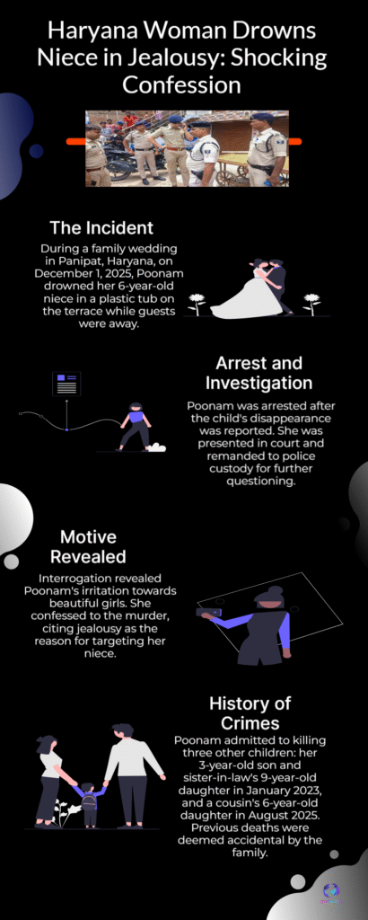 Shocking Jealousy: Haryana Woman Drowns 6-Year-Old Niece, Allegedly for Being ‘More Beautiful’—Panipat Police Probe 6 Haryana