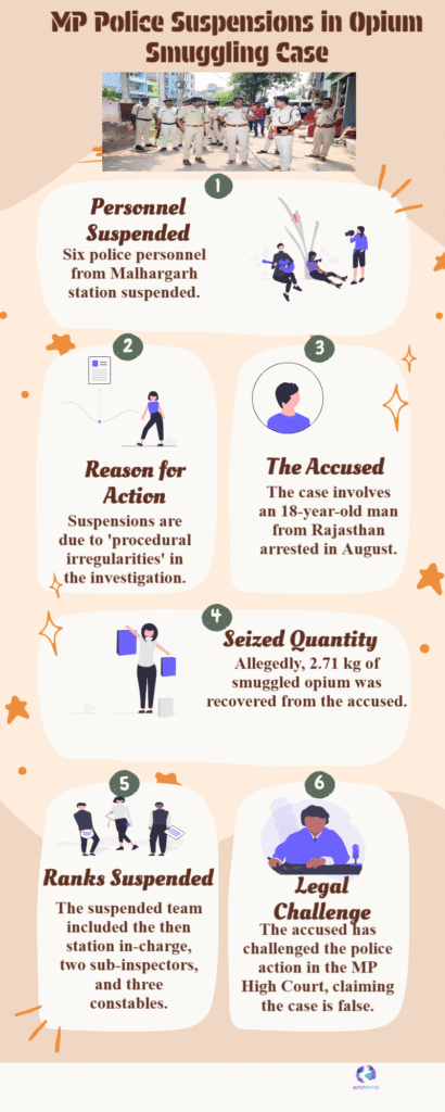 Six Madhya Pradesh Police Suspended in Opium-Smuggling Case: Procedural Lapses & Institutional Accountability 6 Police